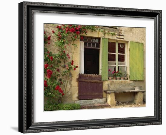 House with Green Shutters, in the Nevre Region of Burgundy, France, France-Michael Busselle-Framed Photographic Print