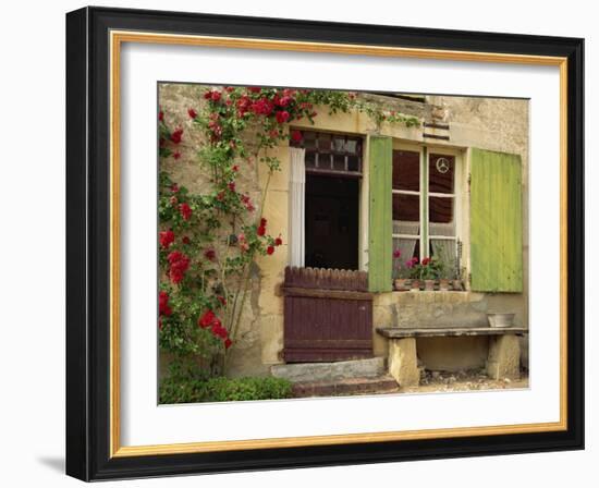 House with Green Shutters, in the Nevre Region of Burgundy, France, France-Michael Busselle-Framed Photographic Print