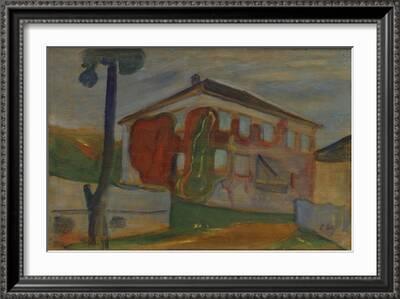 House with Red Virginia Creeper, C.1900 (Oil on Board)' Giclee Print -  Edvard Munch | Art.com