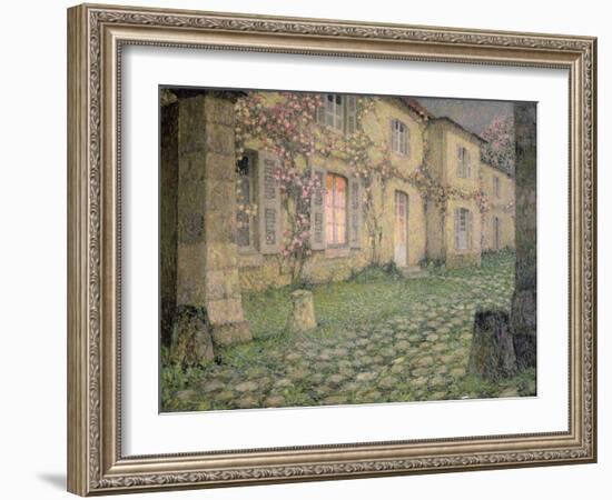 House with Roses at Dusk, C.1928-Henri Eugene Augustin Le Sidaner-Framed Giclee Print