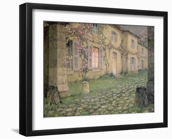 House with Roses at Dusk, C.1928-Henri Eugene Augustin Le Sidaner-Framed Giclee Print