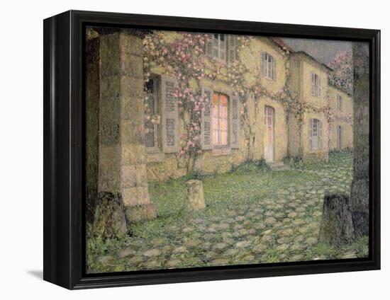 House with Roses at Dusk, C.1928-Henri Eugene Augustin Le Sidaner-Framed Premier Image Canvas