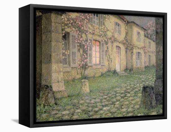 House with Roses at Dusk, C.1928-Henri Eugene Augustin Le Sidaner-Framed Premier Image Canvas