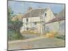 House with Scaffolding, Giverny, 1892 (Oil on Canvas)-Theodore Robinson-Mounted Giclee Print