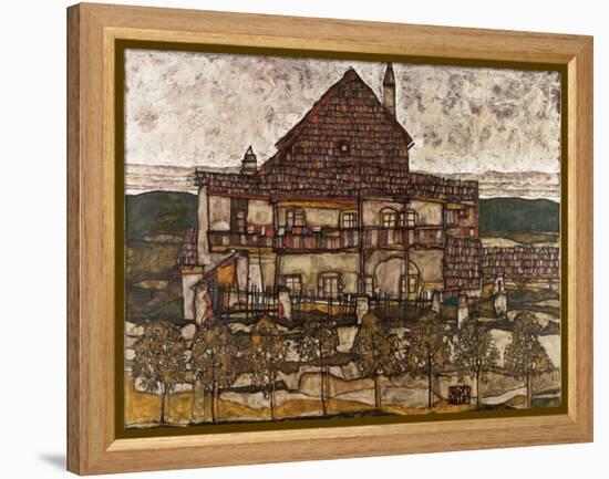 House with Shingle Roof (Old House Ii) - Schiele, Egon (1890-1918) - 1911 - Oil on Canvas - 110X140-Egon Schiele-Framed Premier Image Canvas