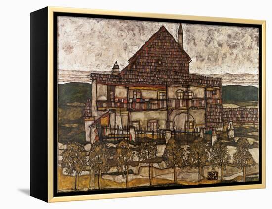 House with Shingle Roof (Old House Ii) - Schiele, Egon (1890-1918) - 1911 - Oil on Canvas - 110X140-Egon Schiele-Framed Premier Image Canvas