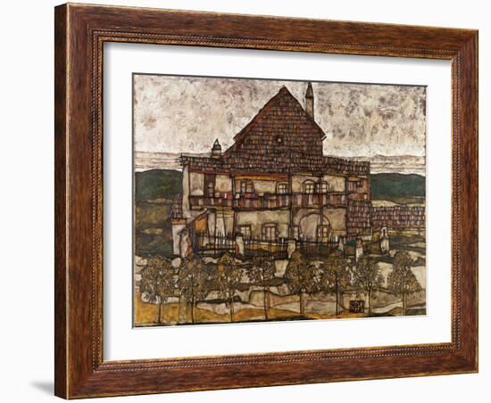 House with Shingle Roof (Old House Ii) - Schiele, Egon (1890-1918) - 1911 - Oil on Canvas - 110X140-Egon Schiele-Framed Giclee Print