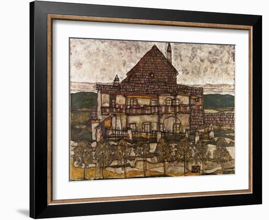 House with Shingle Roof (Old House Ii) - Schiele, Egon (1890-1918) - 1911 - Oil on Canvas - 110X140-Egon Schiele-Framed Giclee Print