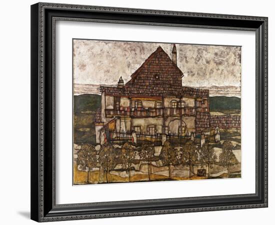 House with Shingle Roof (Old House Ii) - Schiele, Egon (1890-1918) - 1911 - Oil on Canvas - 110X140-Egon Schiele-Framed Giclee Print