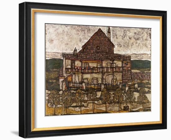 House with Shingle Roof (Old House Ii) - Schiele, Egon (1890-1918) - 1911 - Oil on Canvas - 110X140-Egon Schiele-Framed Giclee Print