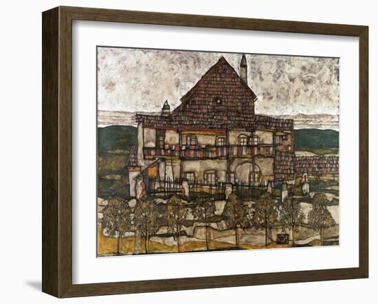 House with Shingle Roof (Old House II)-Egon Schiele-Framed Giclee Print