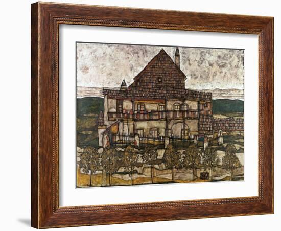 House with Shingle Roof (Old House II)-Egon Schiele-Framed Giclee Print