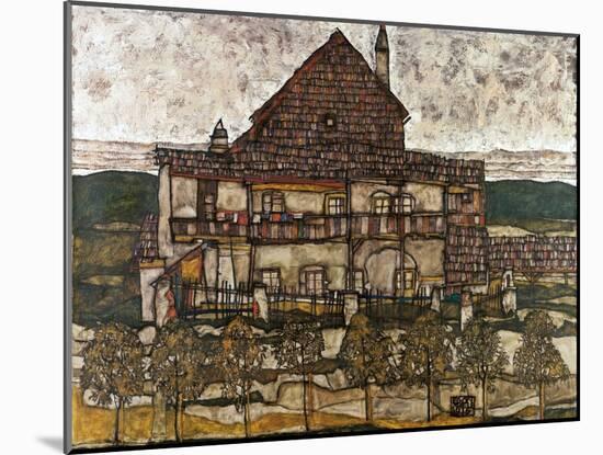 House with Shingle Roof (Old House II)-Egon Schiele-Mounted Giclee Print
