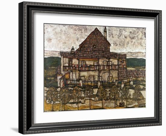 House with Shingle Roof (Old House II)-Egon Schiele-Framed Giclee Print