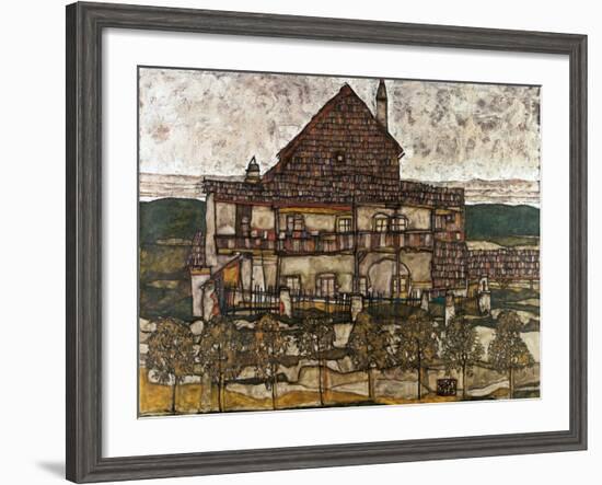 House with Shingle Roof (Old House II)-Egon Schiele-Framed Giclee Print