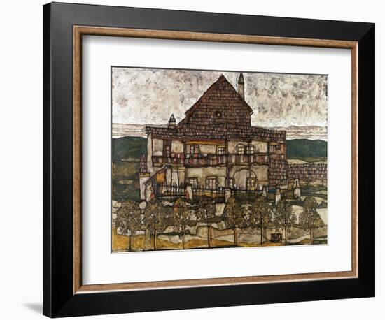 House with Shingle Roof (Old House II)-Egon Schiele-Framed Giclee Print