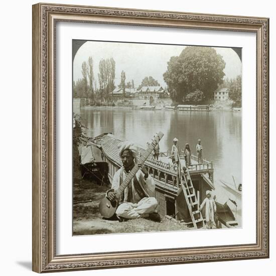 Houseboat Party, Jhelum River, Kashmir, India, C1900s-Underwood & Underwood-Framed Photographic Print