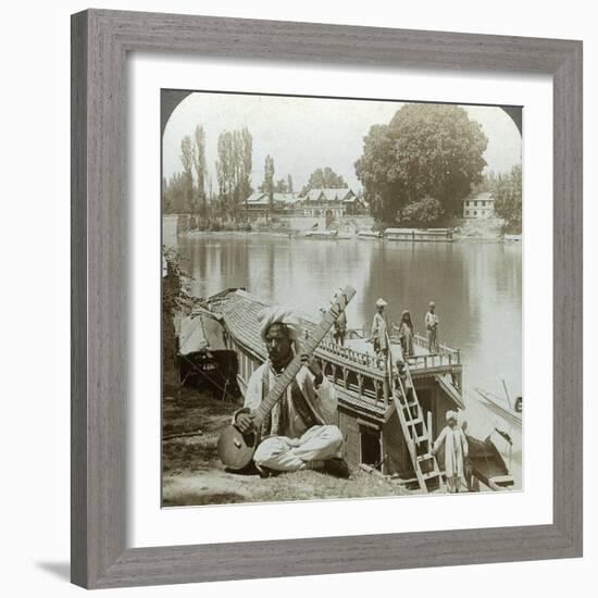 Houseboat Party, Jhelum River, Kashmir, India, C1900s-Underwood & Underwood-Framed Photographic Print