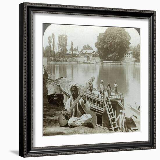 Houseboat Party, Jhelum River, Kashmir, India, C1900s-Underwood & Underwood-Framed Photographic Print