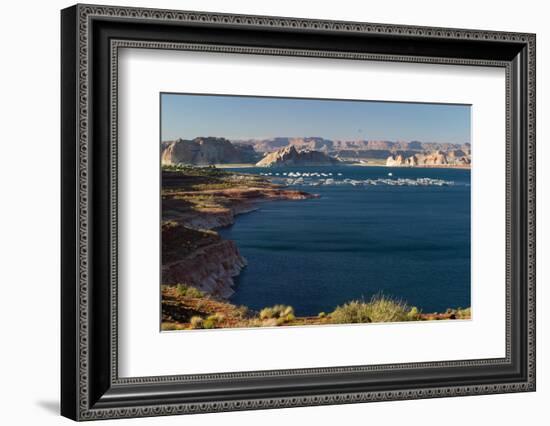 Houseboats at marina at Lake Powell, Arizona, USA-null-Framed Photographic Print