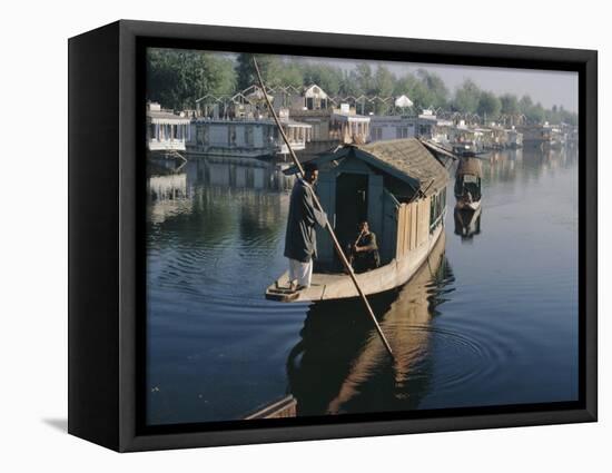 Houseboats on the Lake at Srinagar, Kashmir, Jammu and Kashmir State, India-Christina Gascoigne-Framed Premier Image Canvas