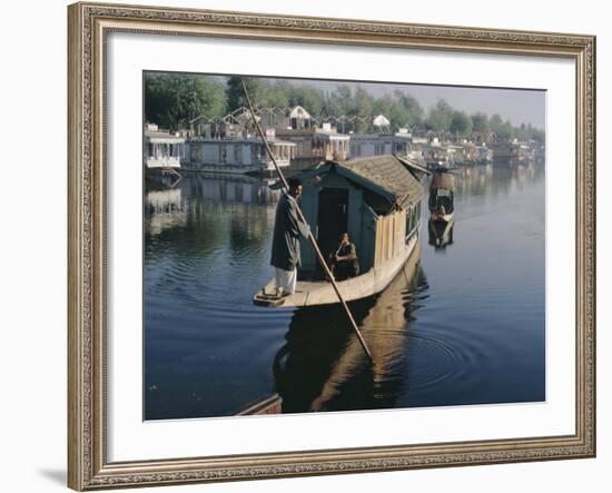 Houseboats on the Lake at Srinagar, Kashmir, Jammu and Kashmir State, India-Christina Gascoigne-Framed Photographic Print