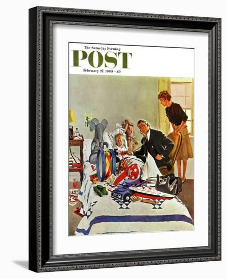 "Housecall," Saturday Evening Post Cover, February 27, 1960-George Hughes-Framed Giclee Print