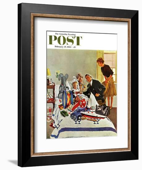 "Housecall," Saturday Evening Post Cover, February 27, 1960-George Hughes-Framed Giclee Print