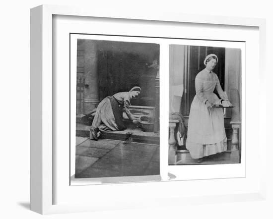 Household Maid (B/W Photo)-English Photographer-Framed Giclee Print