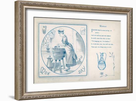 Housemaid Does the Laundry (Monday)-null-Framed Art Print