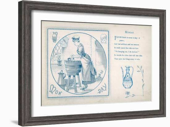 Housemaid Does the Laundry (Monday)-null-Framed Art Print