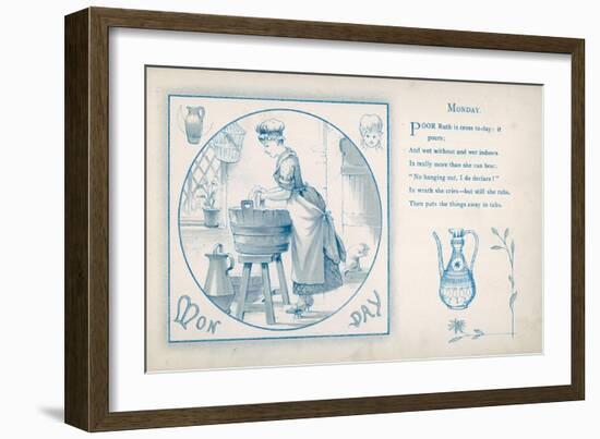 Housemaid Does the Laundry (Monday)-null-Framed Art Print