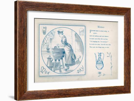 Housemaid Does the Laundry (Monday)--Framed Art Print