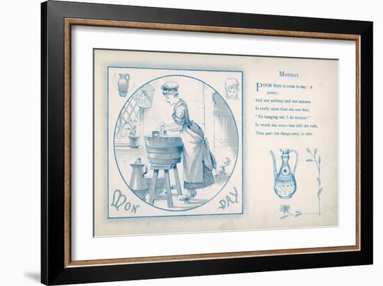 Housemaid Does the Laundry (Monday)--Framed Art Print