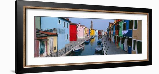 Houses Along a Canal, Burano, Venice, Veneto, Italy-null-Framed Photographic Print