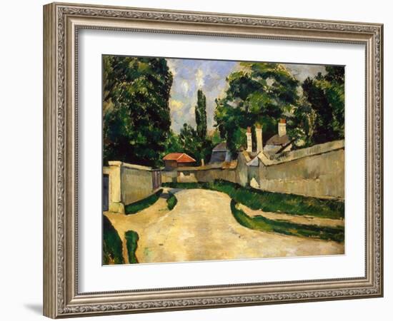 Houses Along a Road, C1881-Paul Cézanne-Framed Giclee Print