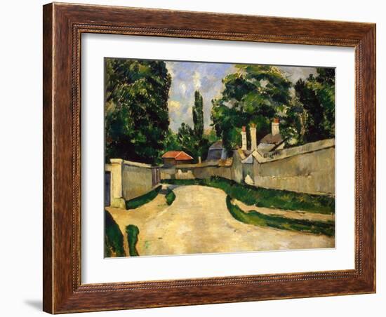 Houses Along a Road, C1881-Paul Cézanne-Framed Giclee Print