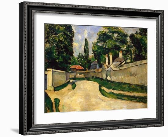 Houses Along a Road, C1881-Paul Cézanne-Framed Giclee Print