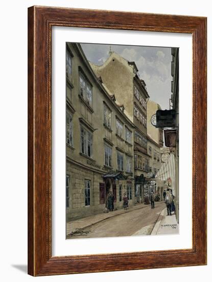 Houses Along a Street, Mozart House, Vienna, Austria-null-Framed Giclee Print