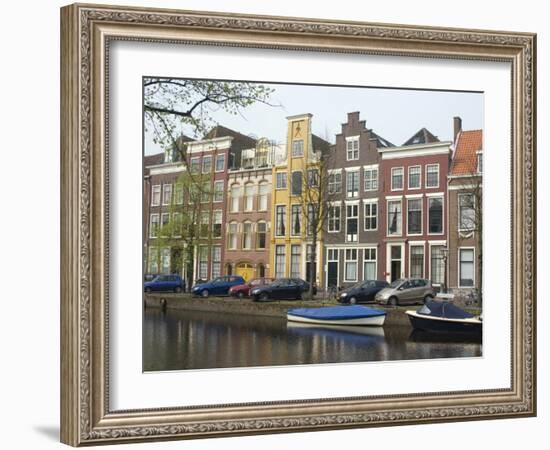 Houses Along Canal, Leiden, Netherlands, Europe-Ethel Davies-Framed Photographic Print