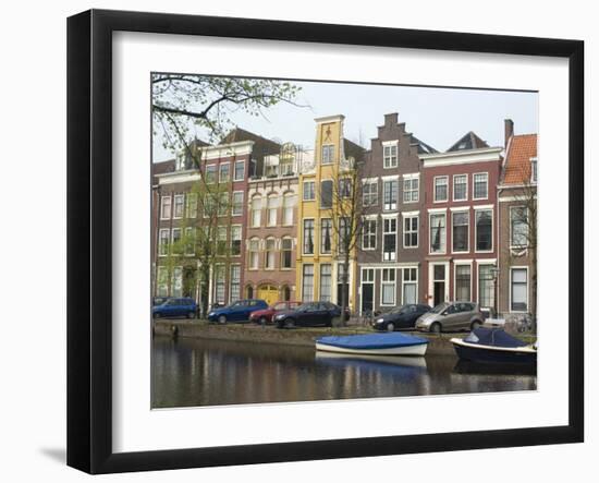 Houses Along Canal, Leiden, Netherlands, Europe-Ethel Davies-Framed Photographic Print