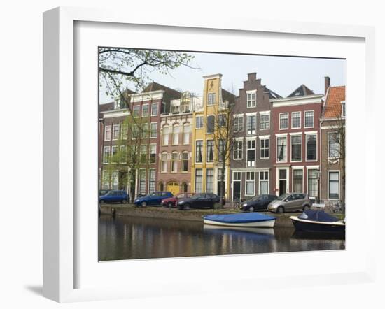 Houses Along Canal, Leiden, Netherlands, Europe-Ethel Davies-Framed Photographic Print
