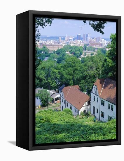 Houses Amid Trees and City Skyline in the Background, of Birmingham, Alabama, USA-Robert Francis-Framed Premier Image Canvas