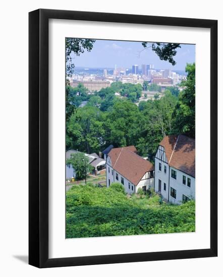 Houses Amid Trees and City Skyline in the Background, of Birmingham, Alabama, USA-Robert Francis-Framed Photographic Print