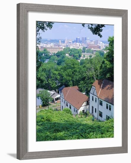 Houses Amid Trees and City Skyline in the Background, of Birmingham, Alabama, USA-Robert Francis-Framed Photographic Print