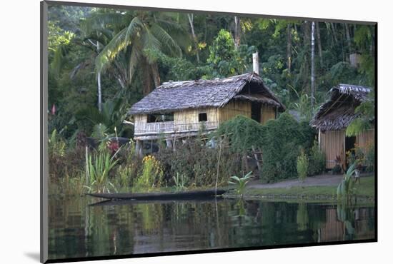 Houses and Boat, Sepik River, Papua New Guinea-Sybil Sassoon-Mounted Photographic Print