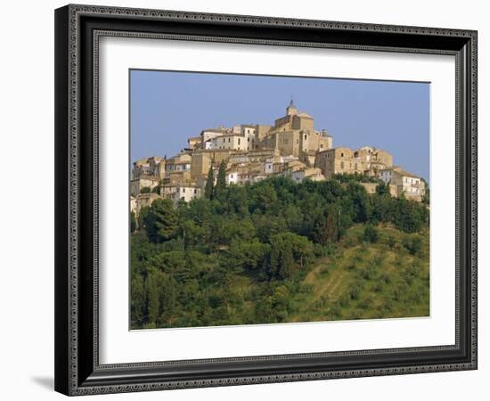 Houses and Church of an Ancient Wine Town on a Hill at Loreto Aprutino in Abruzzi, Italy, Europe-Newton Michael-Framed Photographic Print