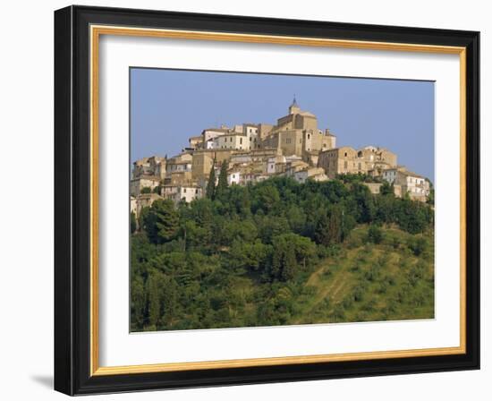 Houses and Church of an Ancient Wine Town on a Hill at Loreto Aprutino in Abruzzi, Italy, Europe-Newton Michael-Framed Photographic Print