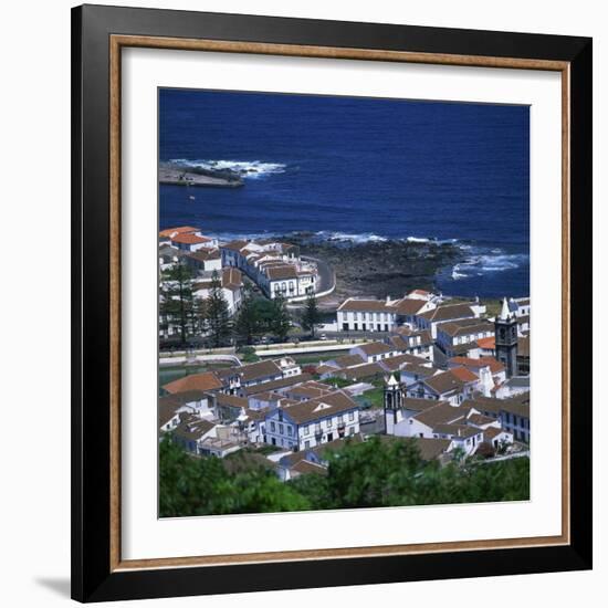 Houses and Coastline in the Town of Santa Cruz on the Island of Graciosa in the Azores, Portugal-David Lomax-Framed Photographic Print