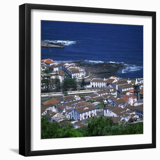 Houses and Coastline in the Town of Santa Cruz on the Island of Graciosa in the Azores, Portugal-David Lomax-Framed Photographic Print